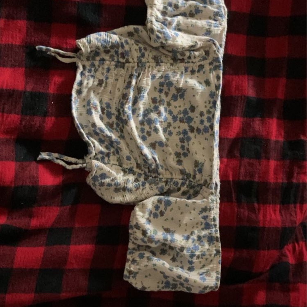 Floral Blue and White Women's Blouse